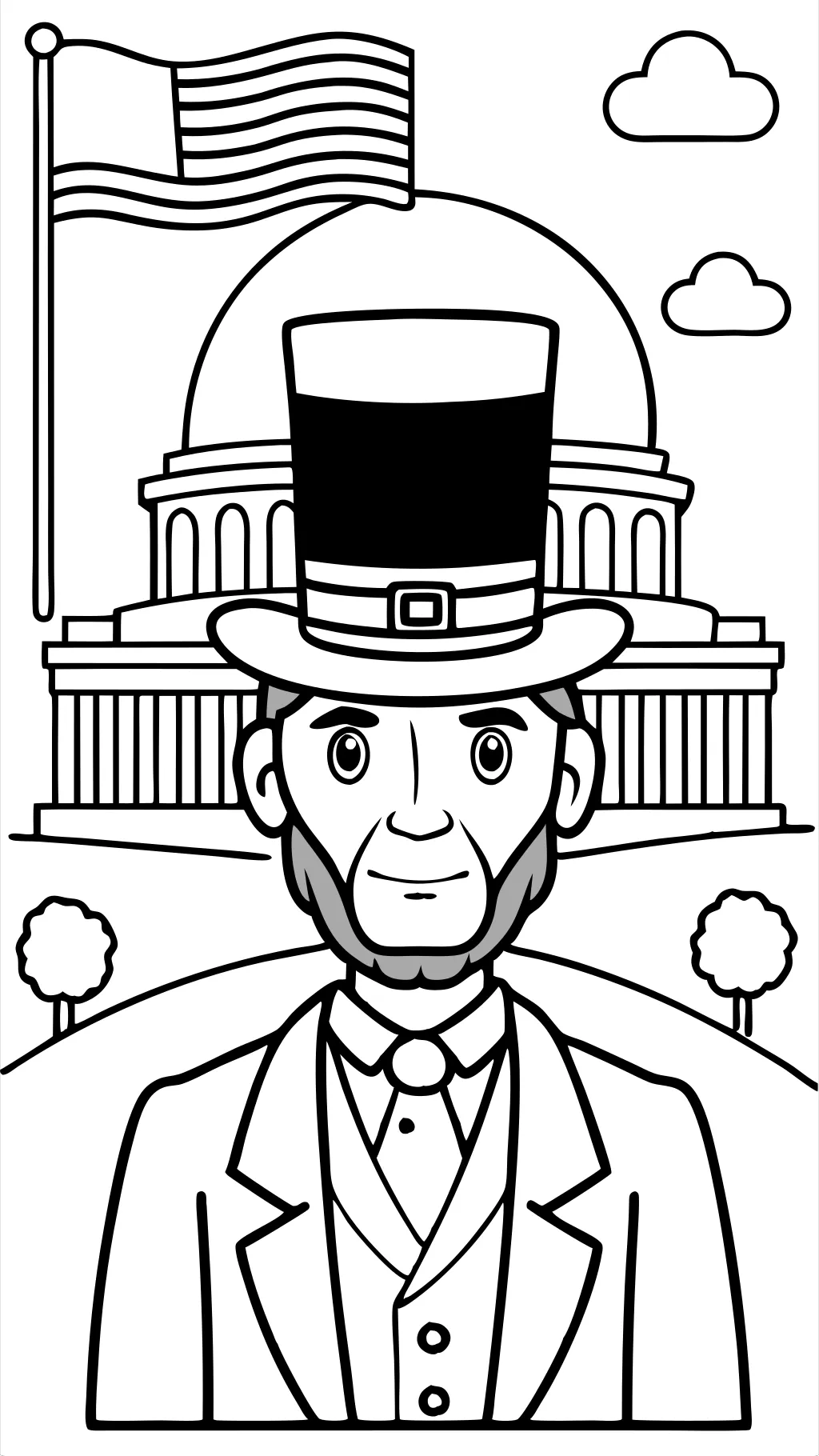 abraham lincoln coloring page